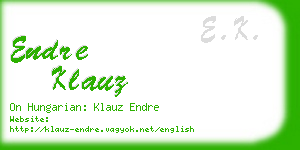 endre klauz business card